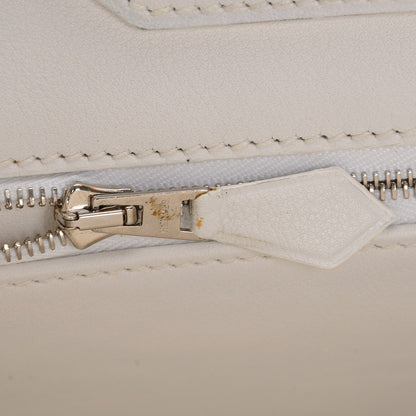 Hermes Swift Toile Birkin 35 Blanc Vert Miliatire 12 of 27