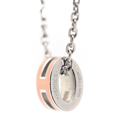 Hermes Lacquered Palladium Mini Pop H Pendant Necklace Orange 6 of 6