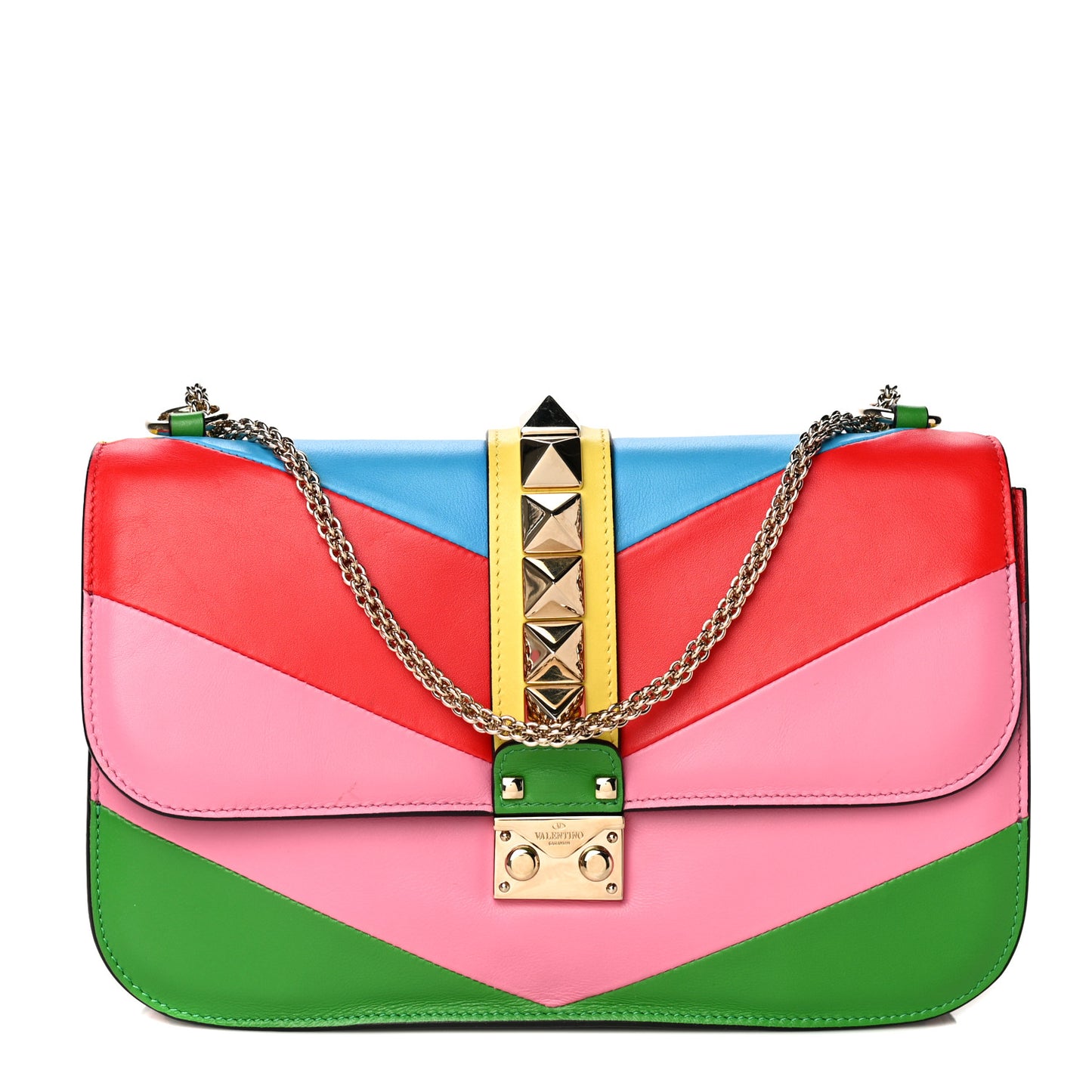 Vitello 1973 Medium Glam Lock Rockstud Flap Multicolor
