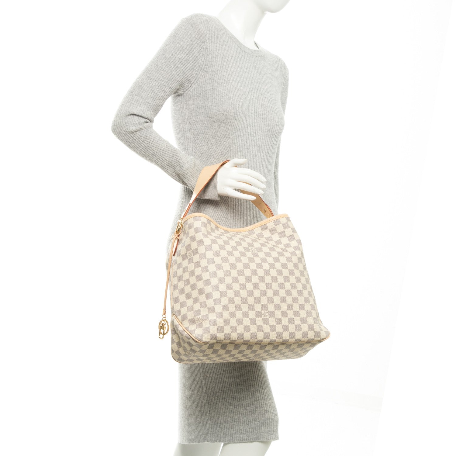 Louis Vuitton Damier Azur Delightful MM Rose Ballerine 2 of 9