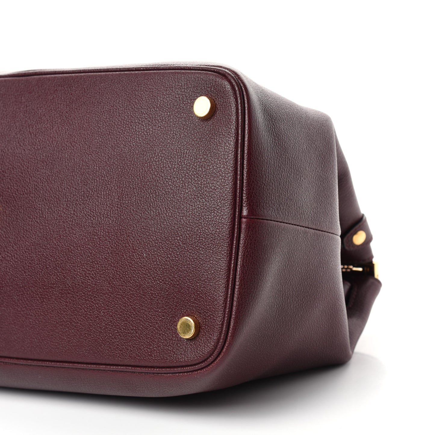 Grained Calfskin Satchel Burgundy