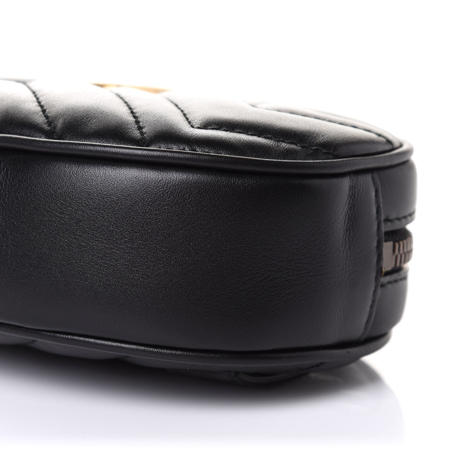 Gucci Calfskin Matelasse GG Marmont Belt Bag 85 34 Black 12 of 13