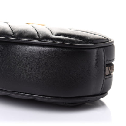Gucci Calfskin Matelasse GG Marmont Belt Bag 85 34 Black 12 of 13