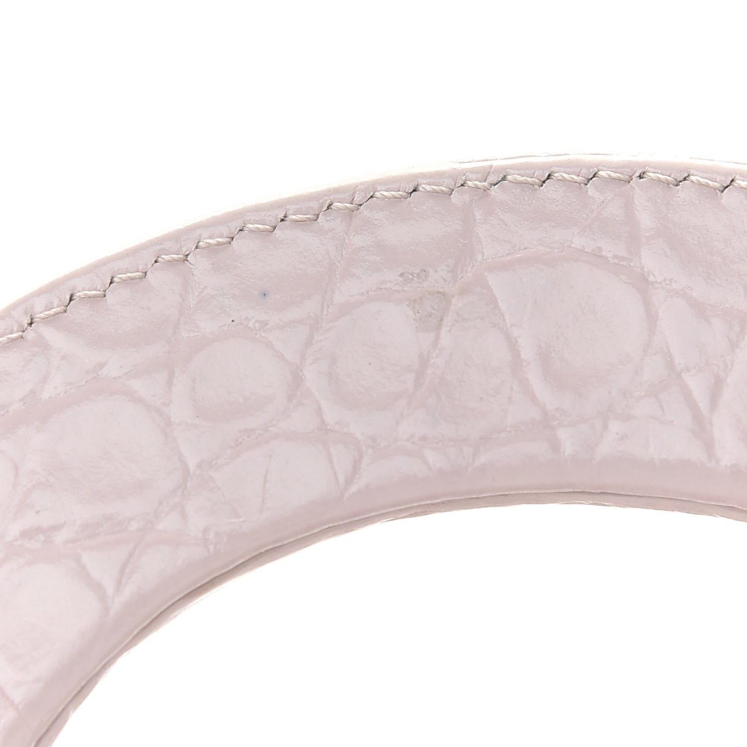 Christian Dior Calfskin Crocodile Embossed Beaded Floral Embroidered Mini Lady Dior Light Pink Multicolor 7 of 9