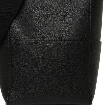 Celine Soft Grained Calfskin Sangle Bucket Bag Black 8 of 12