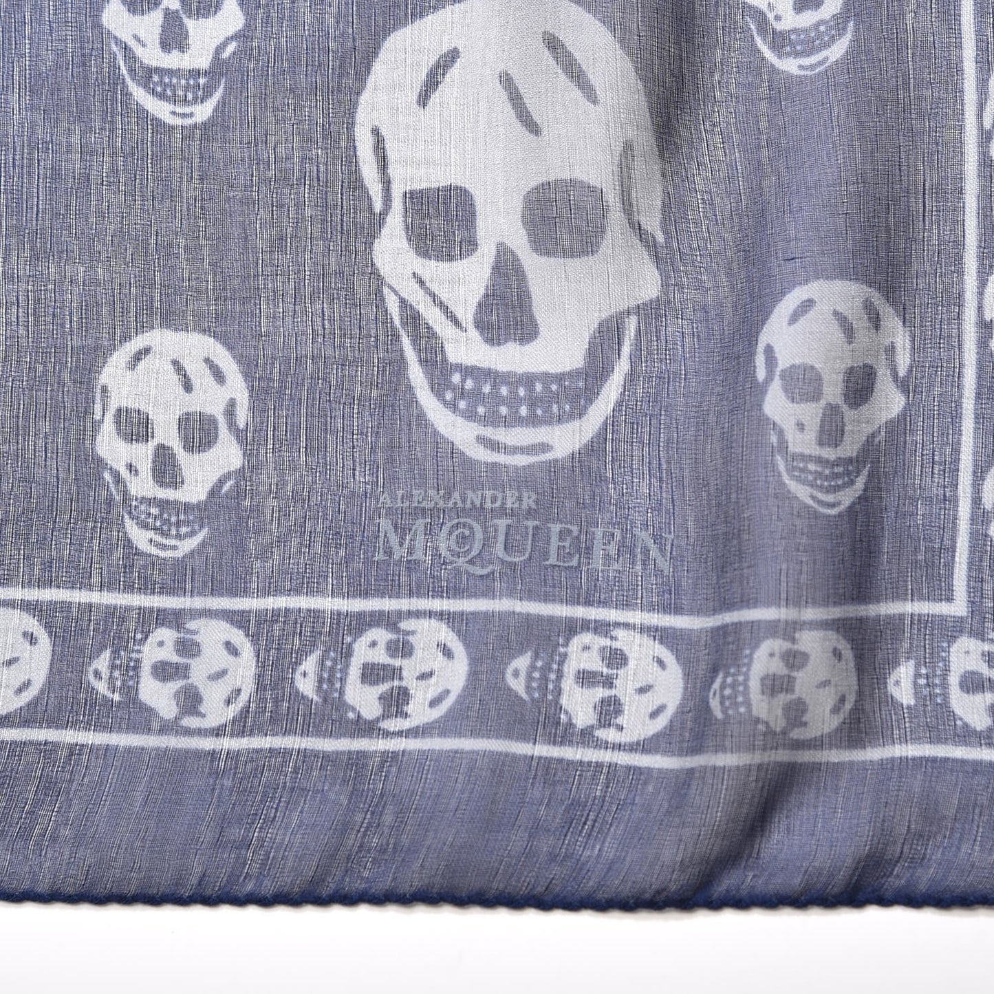 Modal Silk Skull Scarf Navy