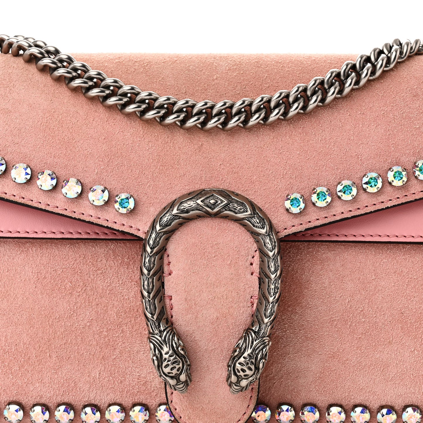 Suede Crystal Small Dionysus Shoulder Bag Peonia