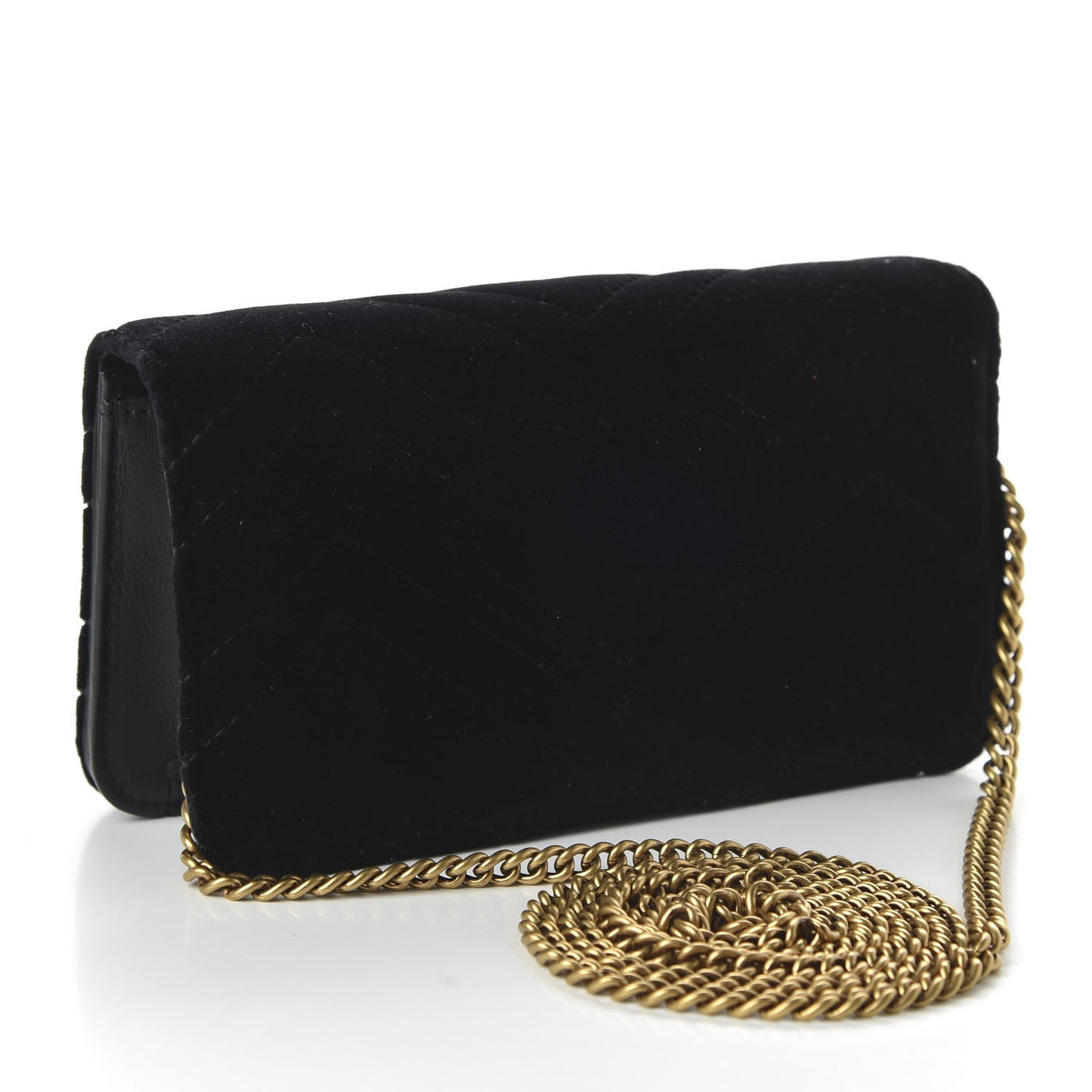 Velvet Matelasse GG Marmont Mini Bag Black