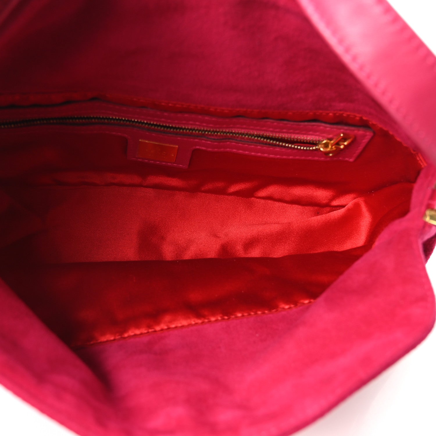Fendi Suede Baguette Flap Fuchsia 5 of 9