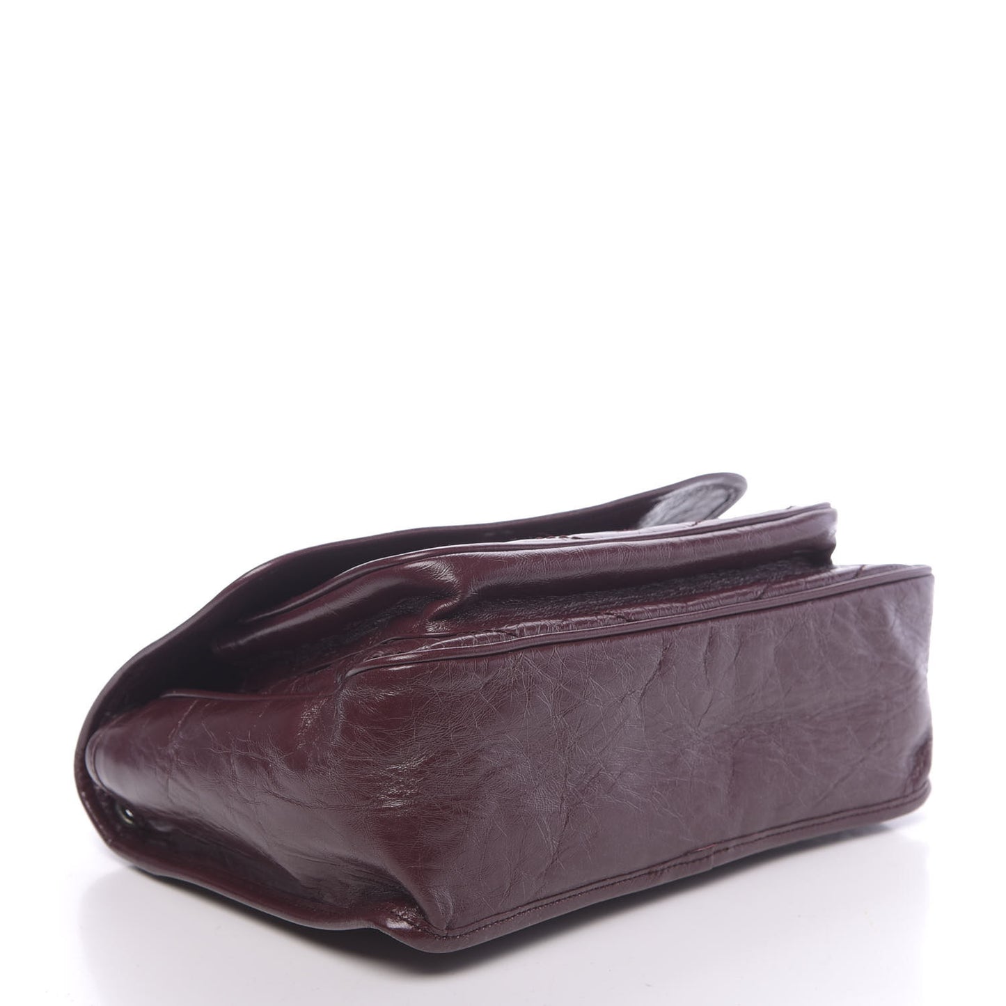 Crinkled Calfskin Matelasse Monogram Medium Niki Chain Satchel Burgundy