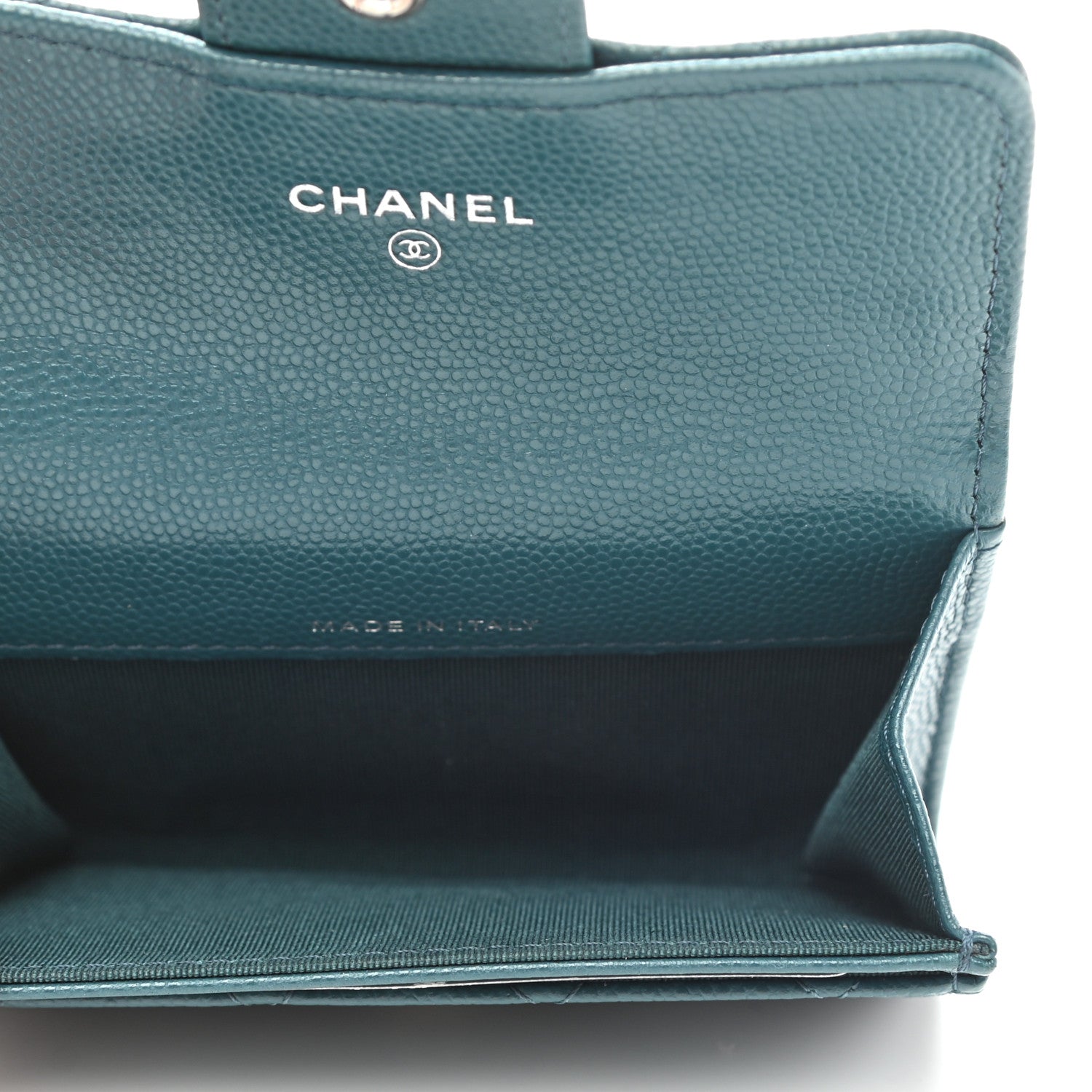 Chanel Caviar Quilted Flap Card Holder Wallet Turquoise 5 of 9