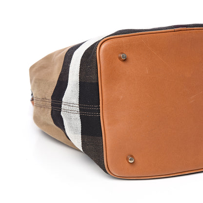 Burberry Canvas Mega Check Medium Ashby Hobo Saddle Brown 8 of 11