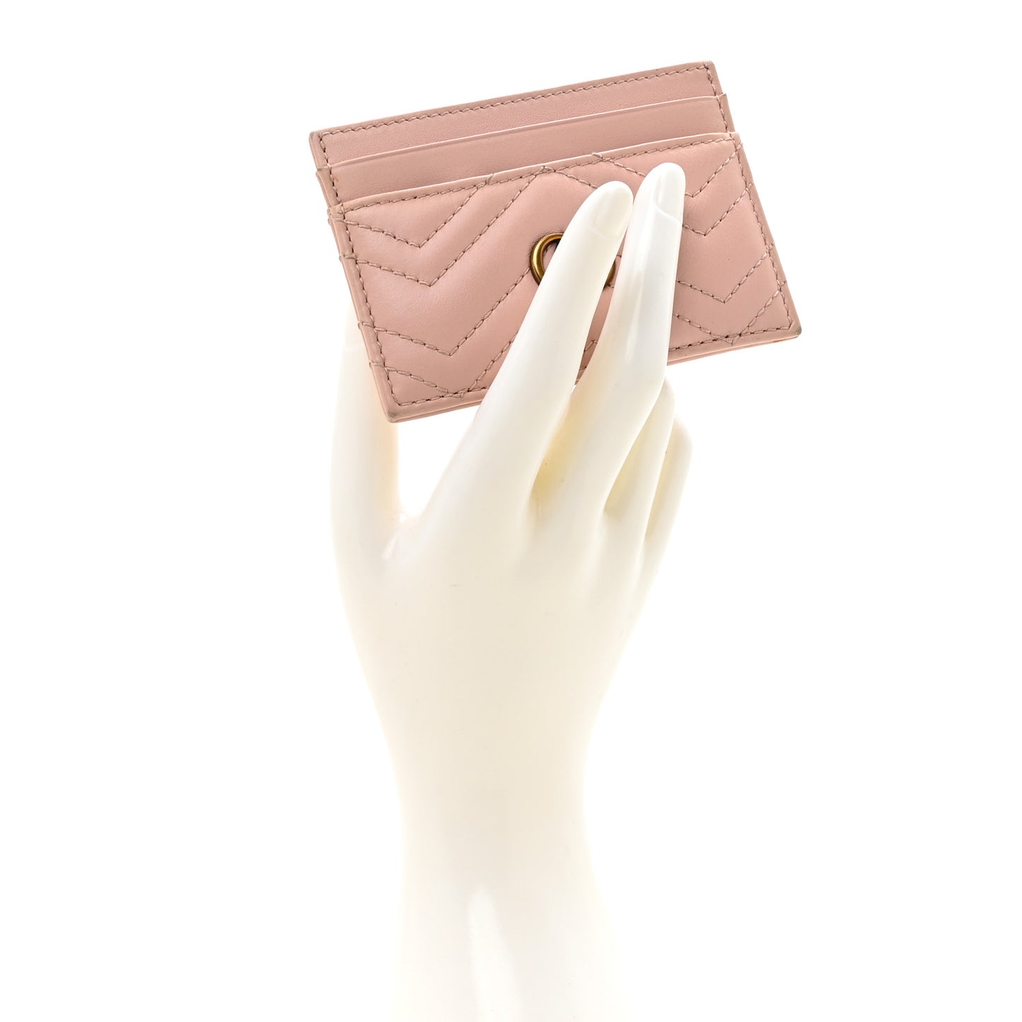 Calfskin Matelasse GG Marmont Card Holder Perfect Pink