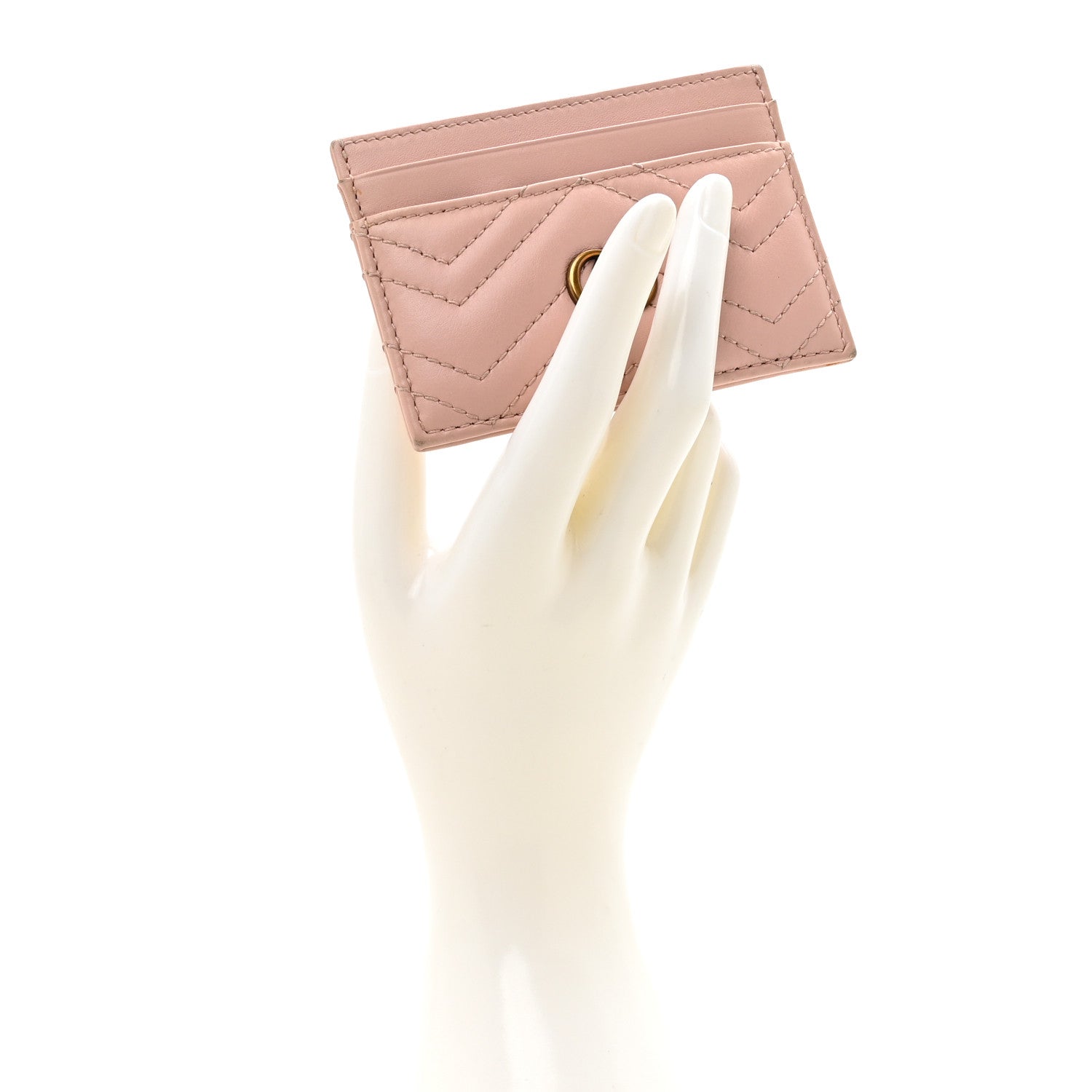 Gucci Calfskin Matelasse GG Marmont Card Holder Perfect Pink 2 of 10