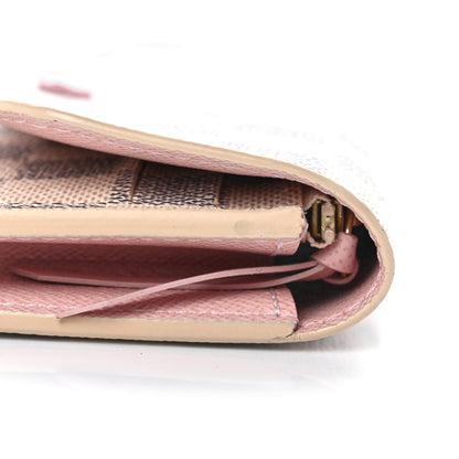 Louis Vuitton Damier Azur Emilie Wallet Rose Ballerine 8 of 11
