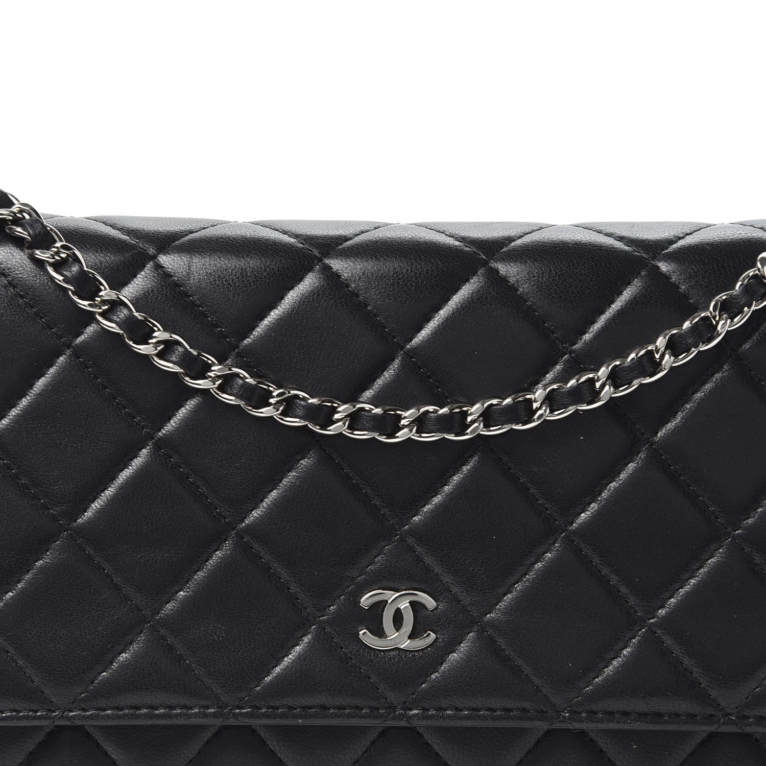 Chanel Lambskin Quilted Wallet On Chain WOC Black 11 of 11