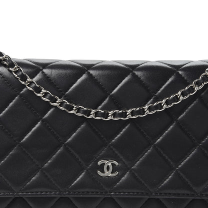 Chanel Lambskin Quilted Wallet On Chain WOC Black 11 of 11