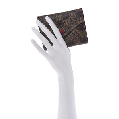 Louis Vuitton Damier Ebene Victorine Wallet Red 2 of 10