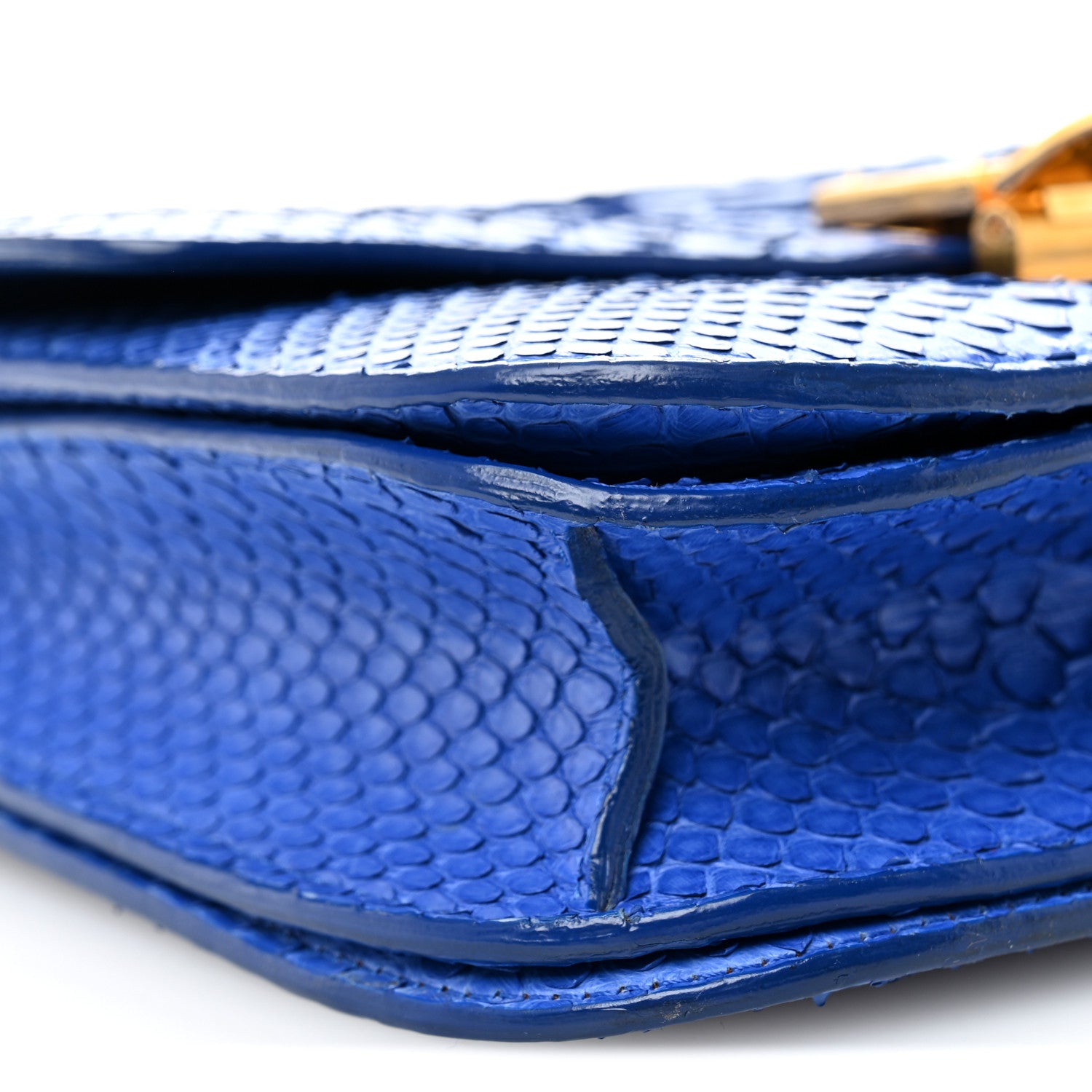 Celine Snakeskin Medium Classic Box Flap Blue 8 of 13