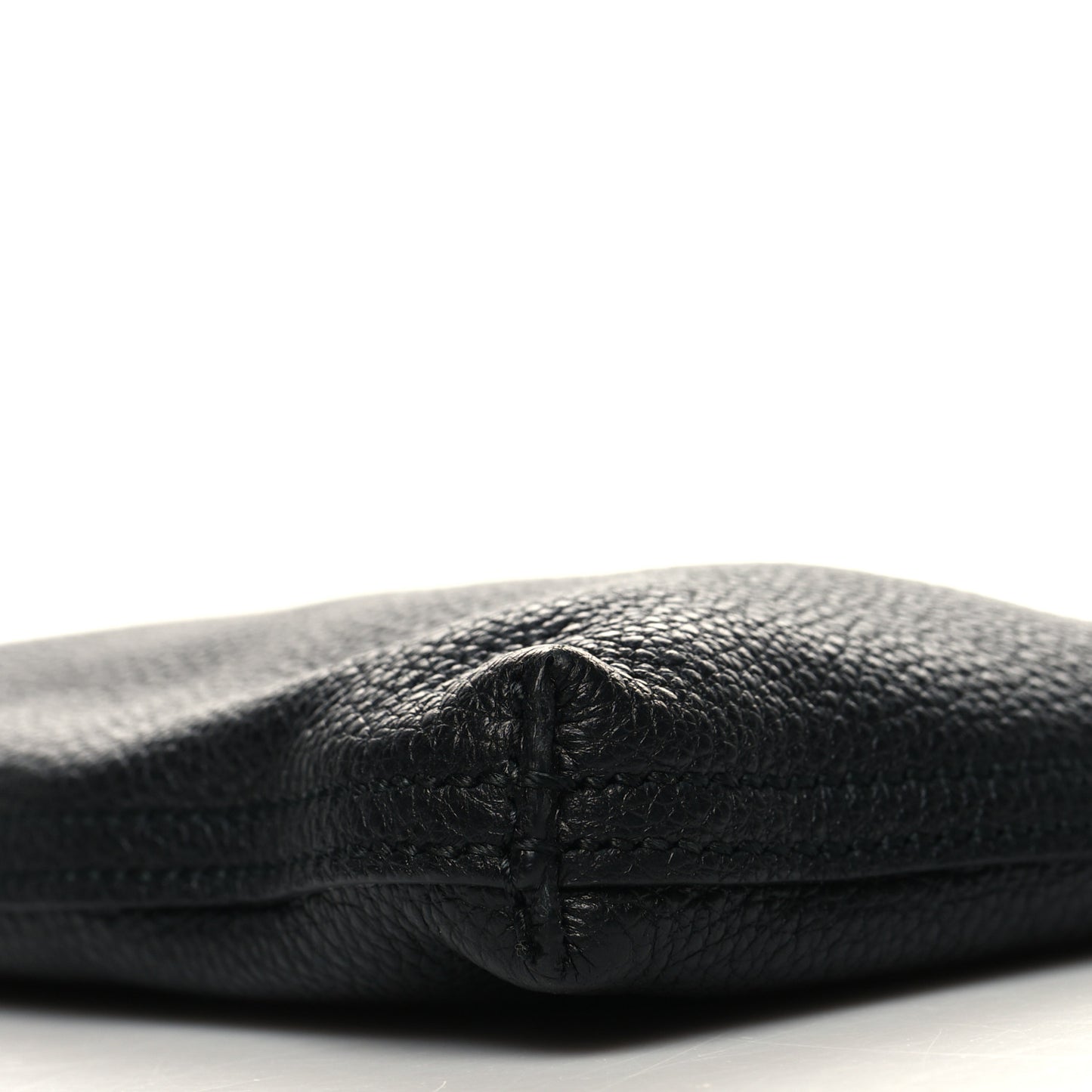 Pebbled Calfskin Large Logo Portfolio Clutch Black