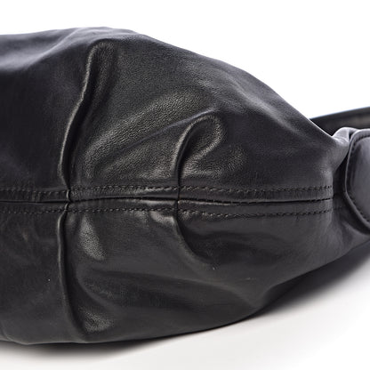 Prada Soft Calfskin Pleated Hobo Black 11 of 16