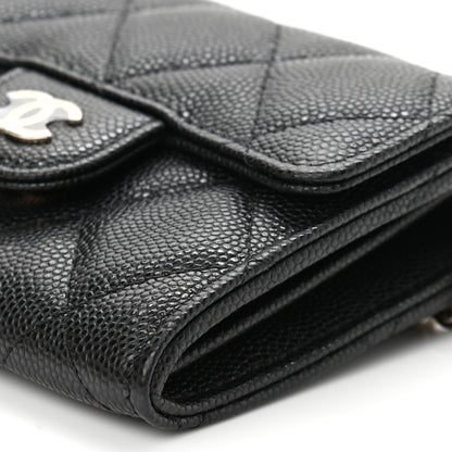 Chanel Caviar Quilted Flap Card Holder On Chain Black 11 of 12