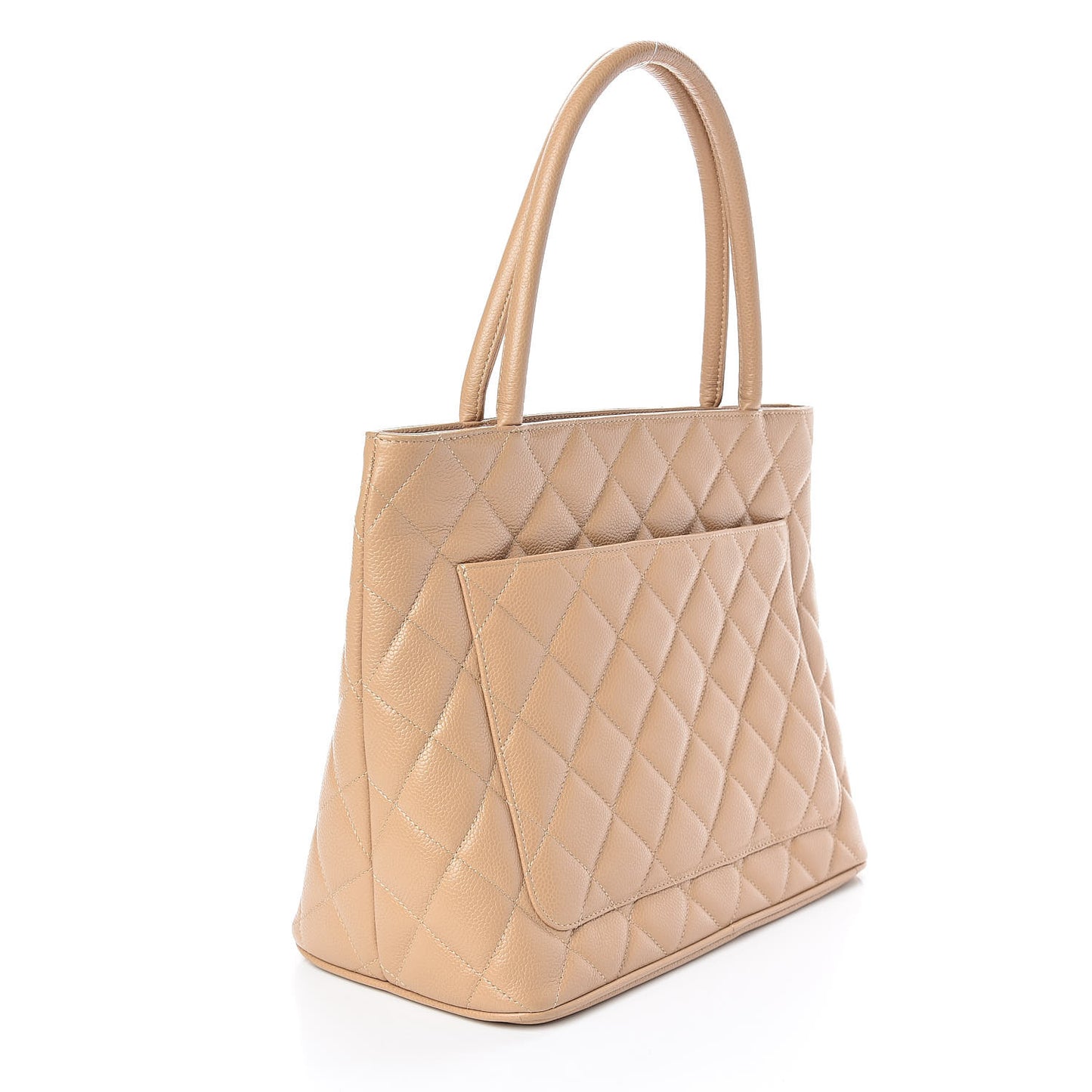 Caviar Quilted Medallion Tote Beige