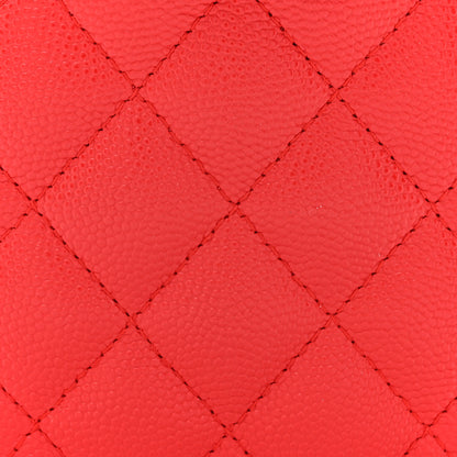 Chanel Caviar Quilted Small Vertical Coco Beauty Vanity Case With Chain Red 8 of 11