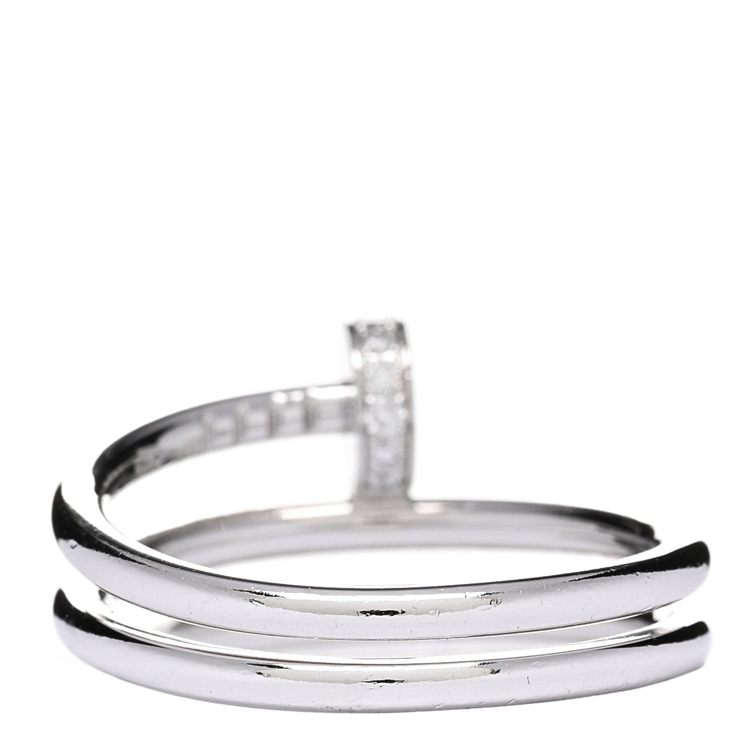 Cartier 18K White Gold Diamond Double Wrap Juste Un Clou Ring 54 6.75 3 of 4