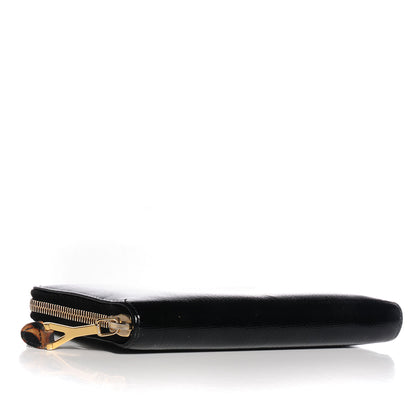 Saint Laurent Patent Textured Leopard ChYc Zip Around Wallet Black 4 of 8