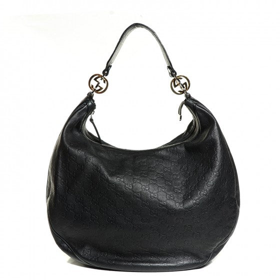 Gucci Guccissima GG Twins Large Hobo Black 1 of 16