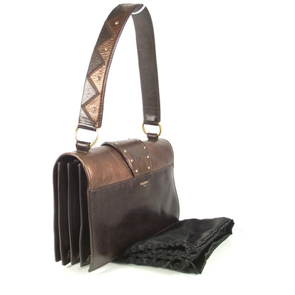 Saint Laurent Leather Byzance Flap Bag Bronze 3 of 9