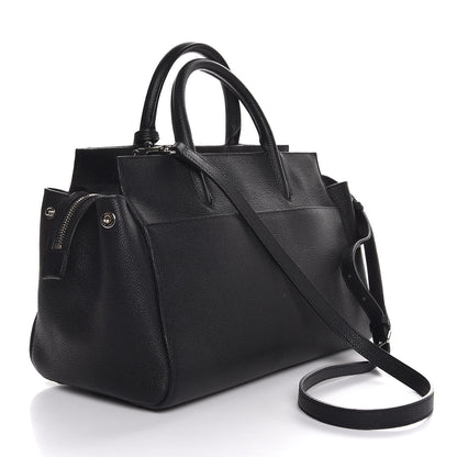 Saint Laurent Grained Calfskin Small Cabas Rive Gauche Black 4 of 8