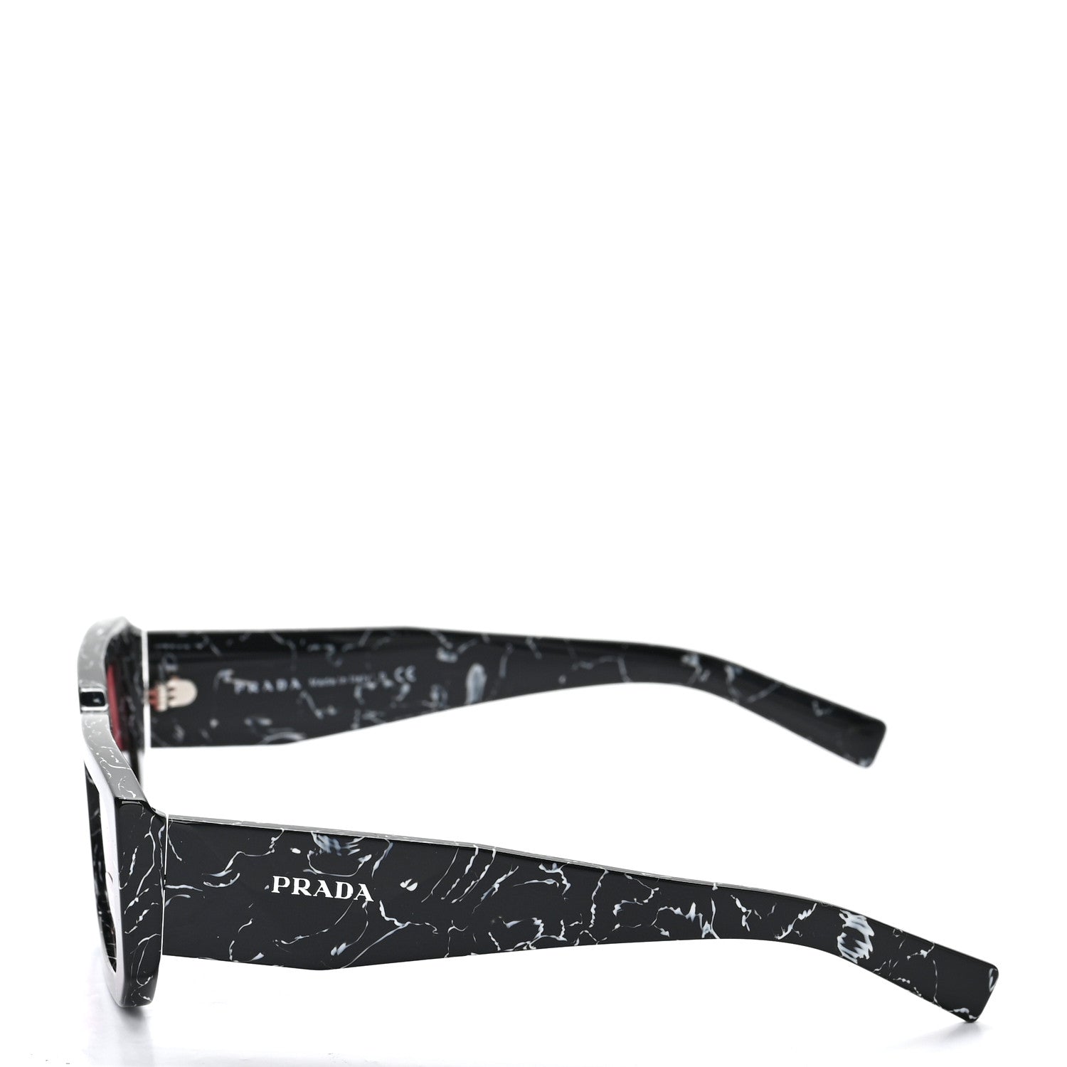 Prada Acetate Symbole Sunglasses SPR 06Y Black Scarlet 3 of 6