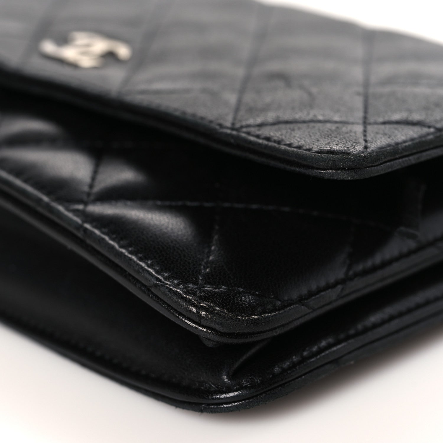 Chanel Lambskin Quilted Wallet On Chain WOC Black 10 of 10
