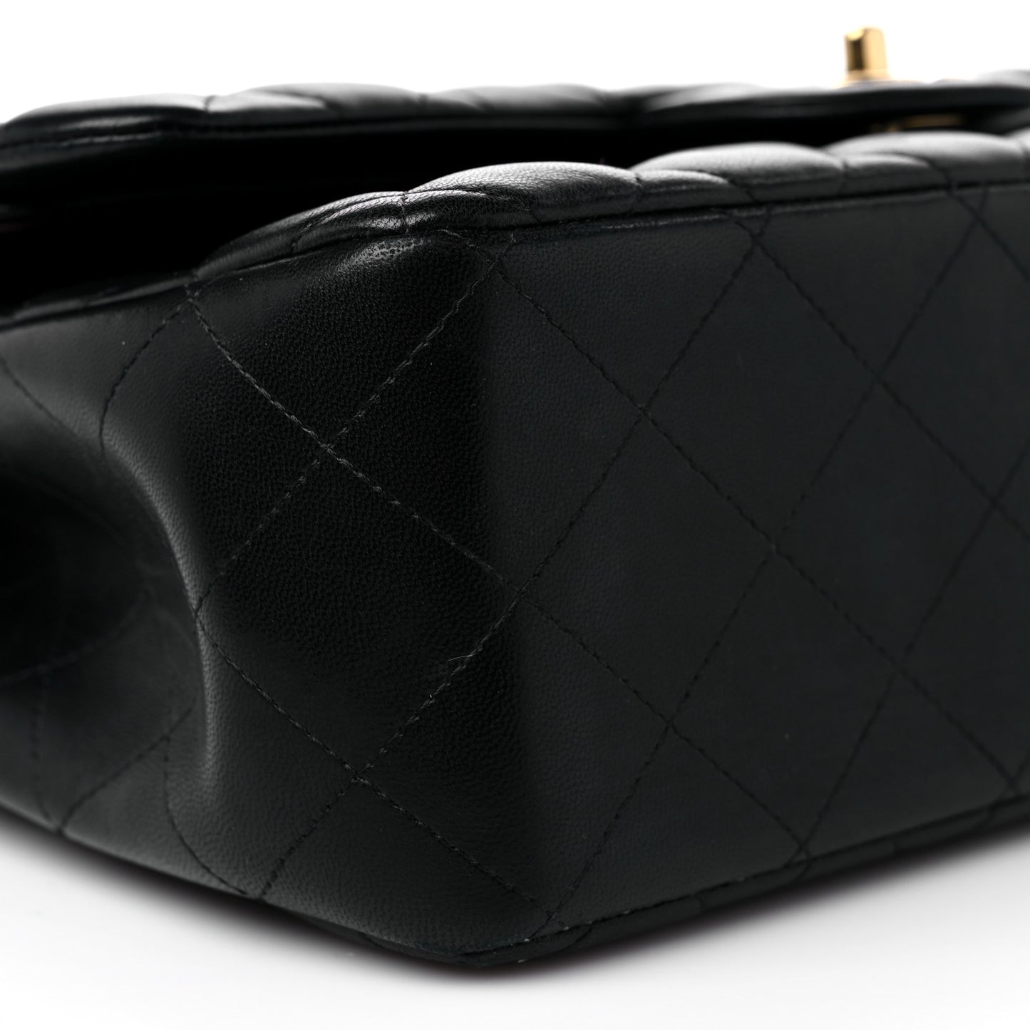 Lambskin Quilted Jumbo Double Flap Black