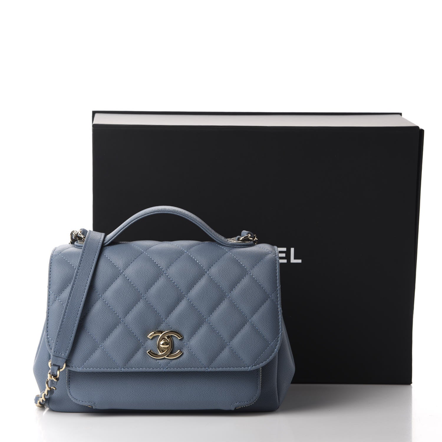 Chanel Caviar Quilted Medium Business Affinity Flap Blue 11 of 11