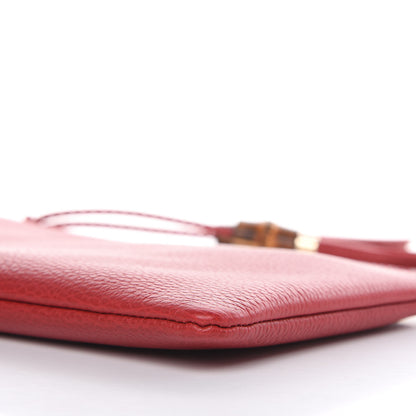 Gucci Calfskin Bamboo Clutch Red 9 of 9