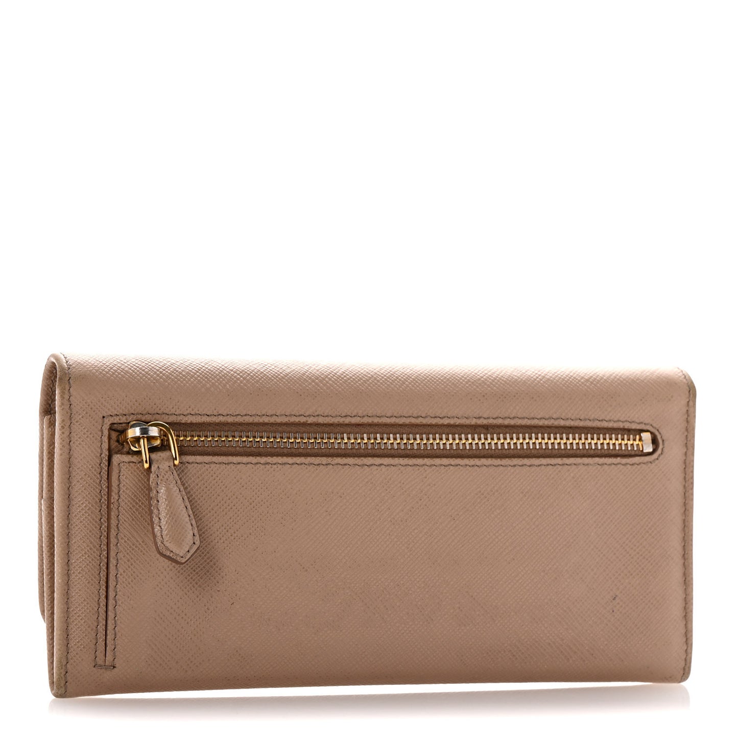 Saffiano Bi-Color Metal Continental Flap Travel Wallet Cammeo Orchidea