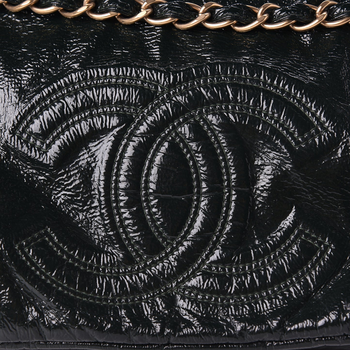 Vinyl Rock and Chain XL Flap Dark Green
