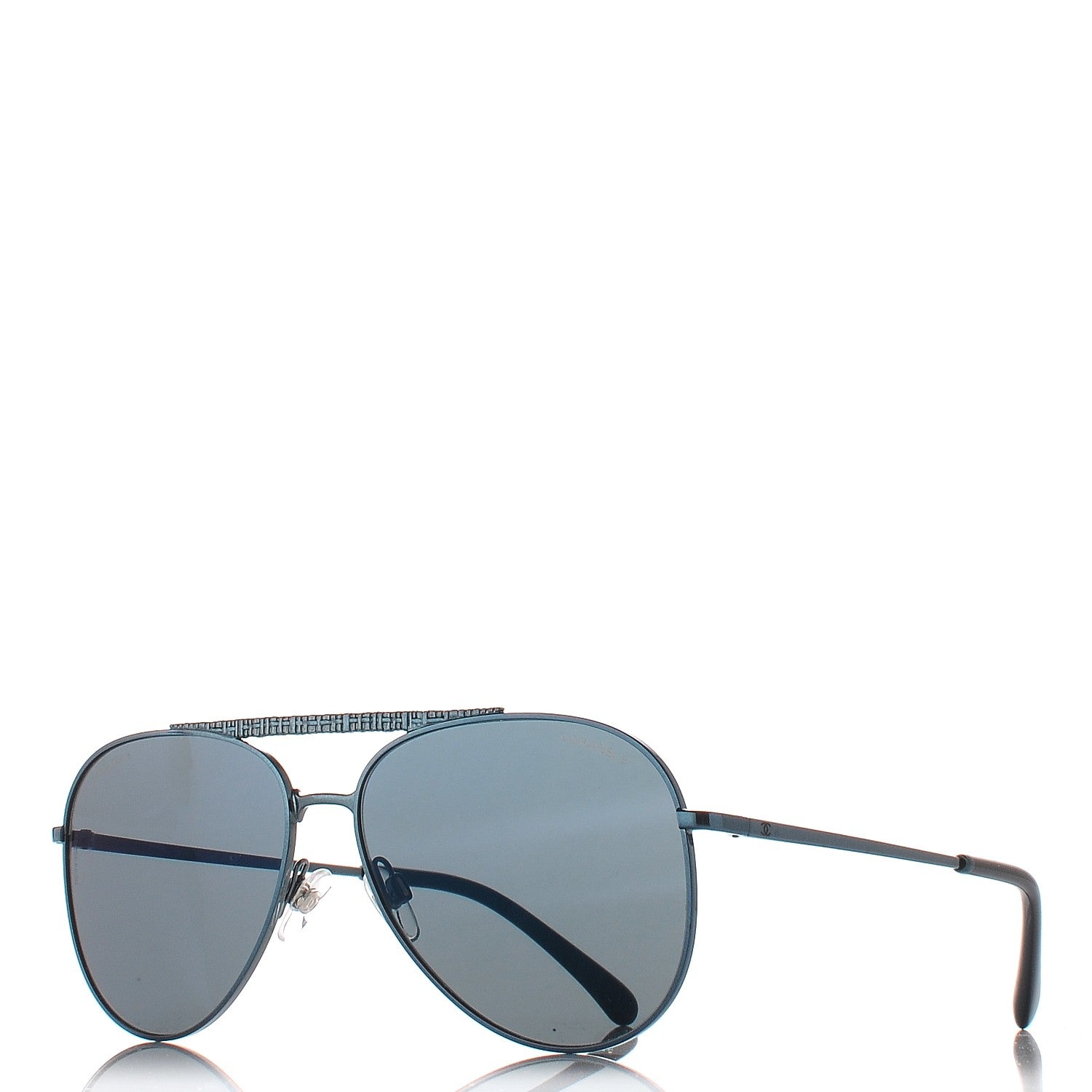 Chanel Aviator Metallic Pilot Sunglasses 4231 Dark Blue 1 of 9