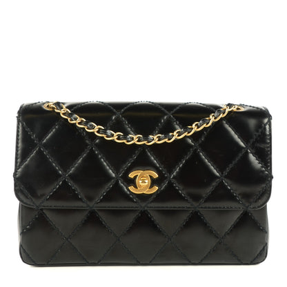 Chanel Glazed Calfskin Quilted Medium Single Flap Black 1 of 8