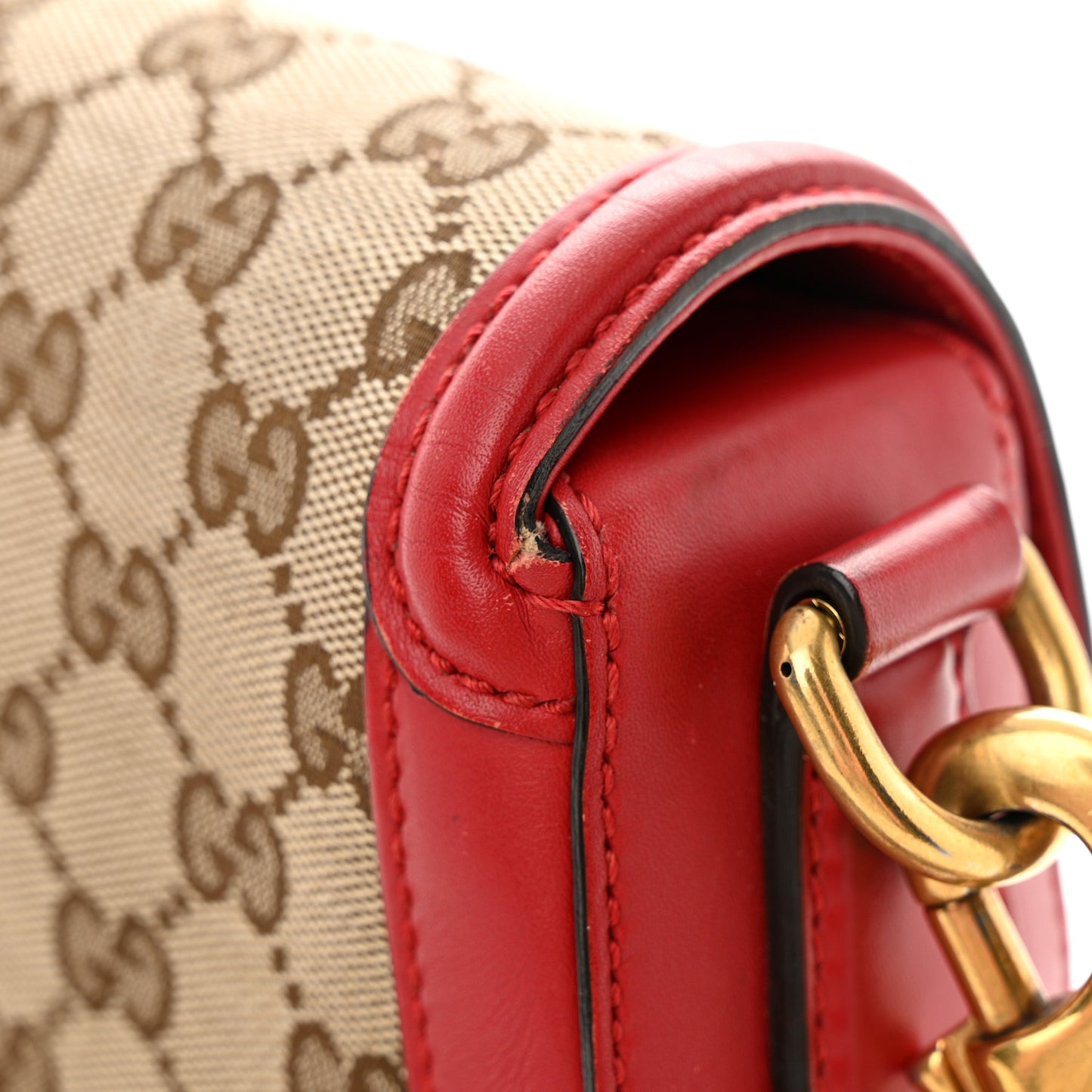 Monogram Ruinart Calfskin Medium Lady Web Shoulder Bag Beige Ebony Hibiscus Red