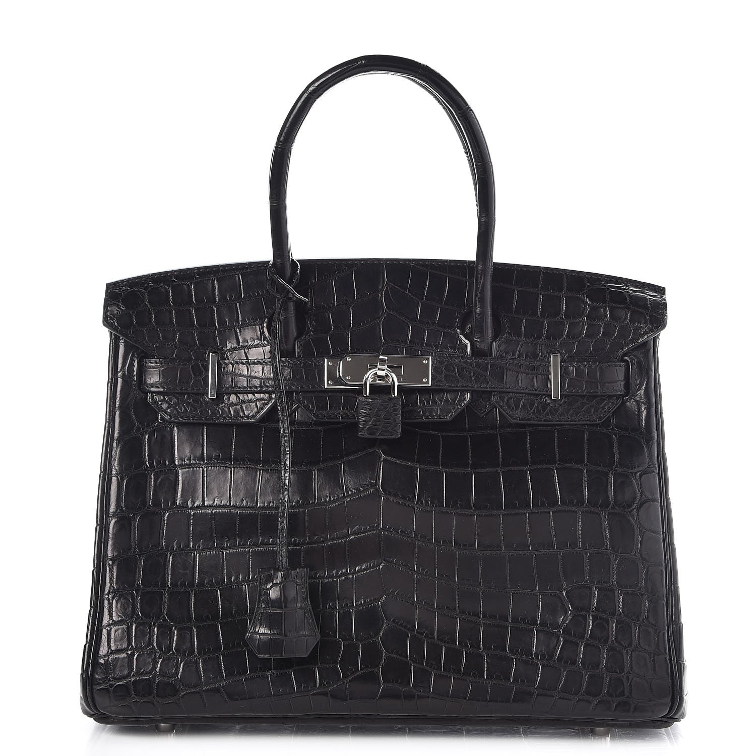 Hermes Matte Niloticus Crocodile Birkin 30 Black 1 of 27