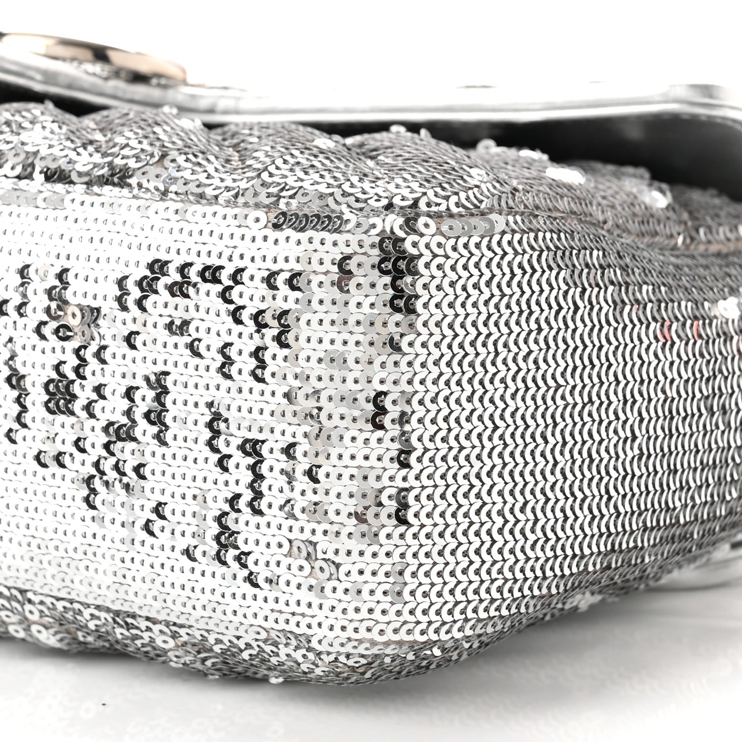 Sequin Matelasse Small GG Marmont Shoulder Bag Silver