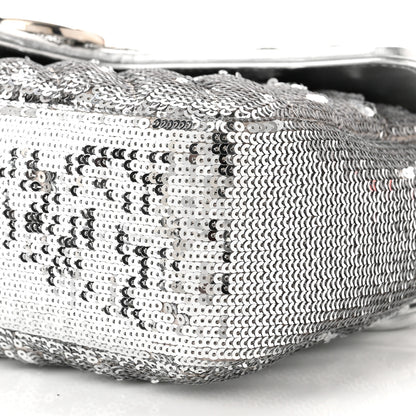 Gucci Sequin Matelasse Small GG Marmont Shoulder Bag Silver 10 of 10