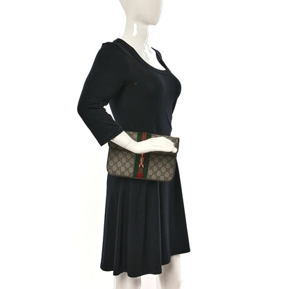 Gucci GG Supreme Monogram Azalea Calfskin Web Jackie 1961 Belt Bag 100 40 Beige Ebony Brown Sugar 2 of 10