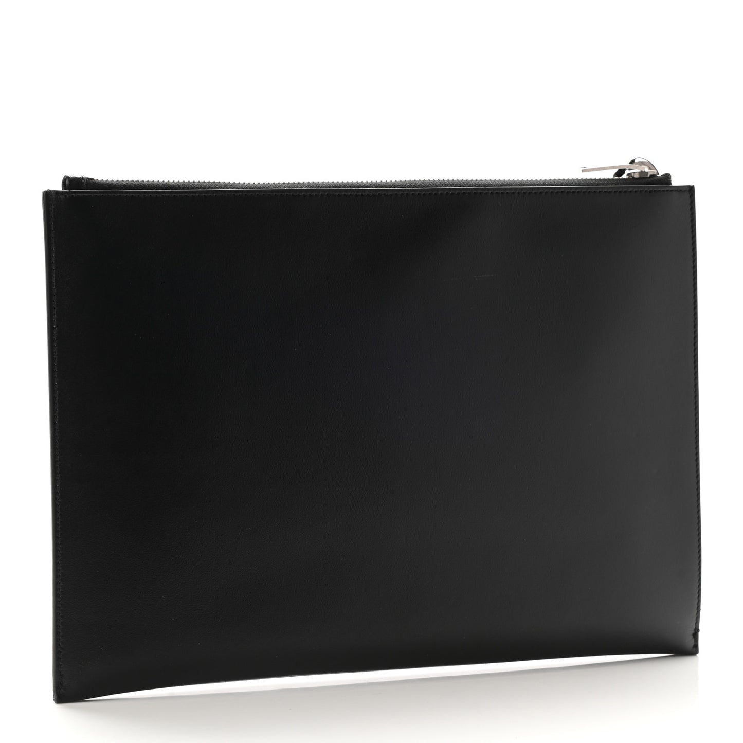 Calfskin Logo Zipped Tablet Pouch Black