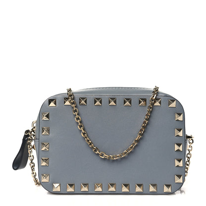 Valentino Garavani Calfskin Small Rockstud Chain Camera Crossbody Bag Light Stone 1 of 9
