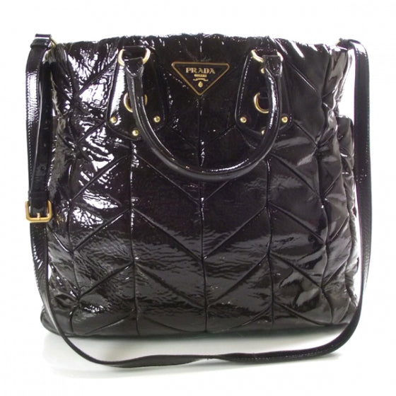 Prada Vernice Chevron Tote Indaco 1 of 11